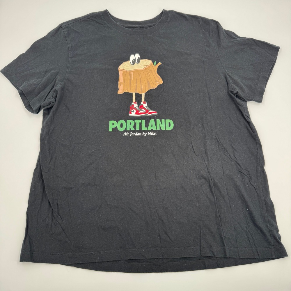 Jordan Brand Portland T-Shirt Men XL Black Graphic Stumptown Sneakers AQ2366-00A